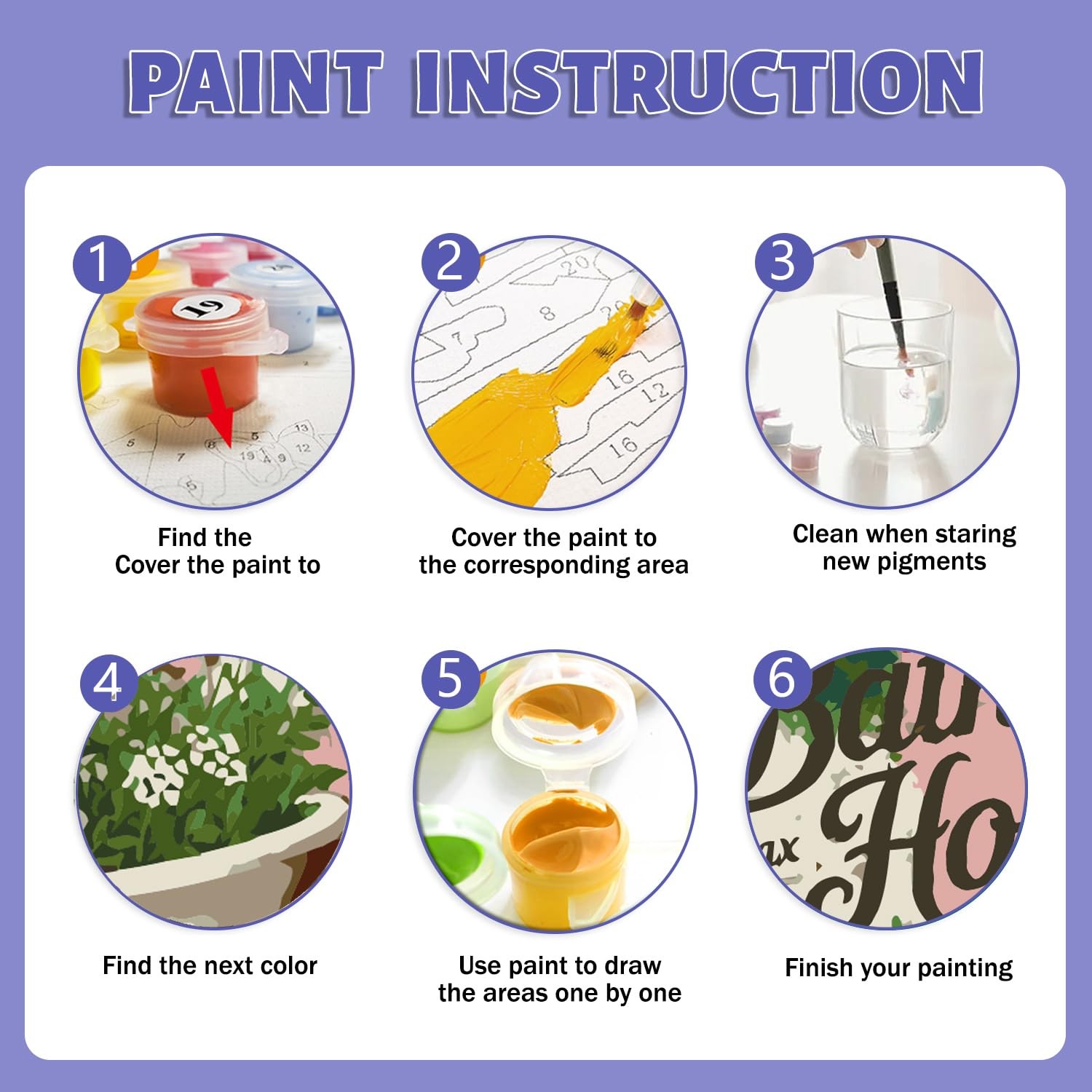 Framed Paint by Numbers Kit for Adults Beginner & Kids Ages 10-13, Bathroom Deco