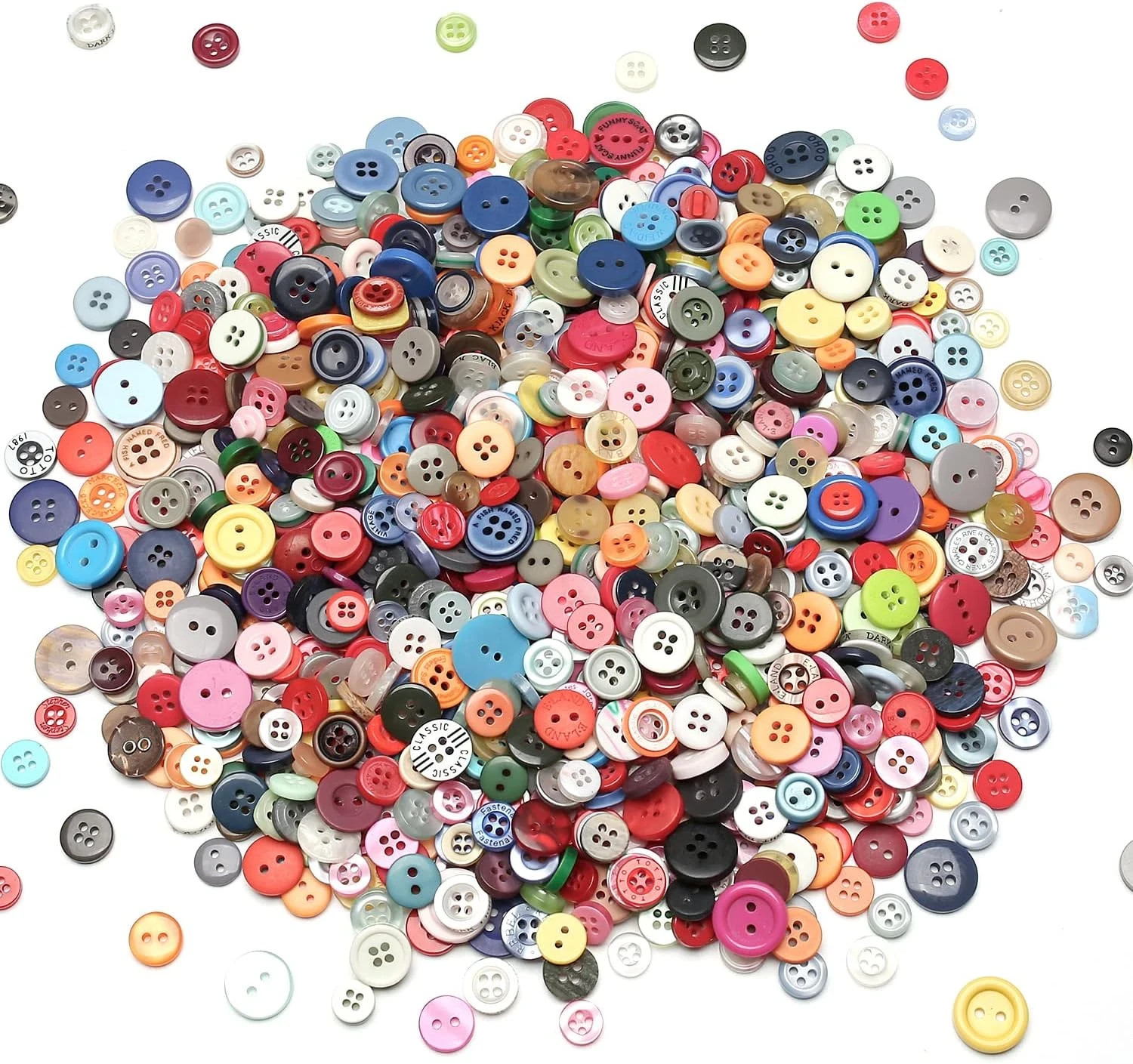 500 Pcs Resin Buttons, Assorted Sizes Round Craft Buttons for Sewing DIY Crafts