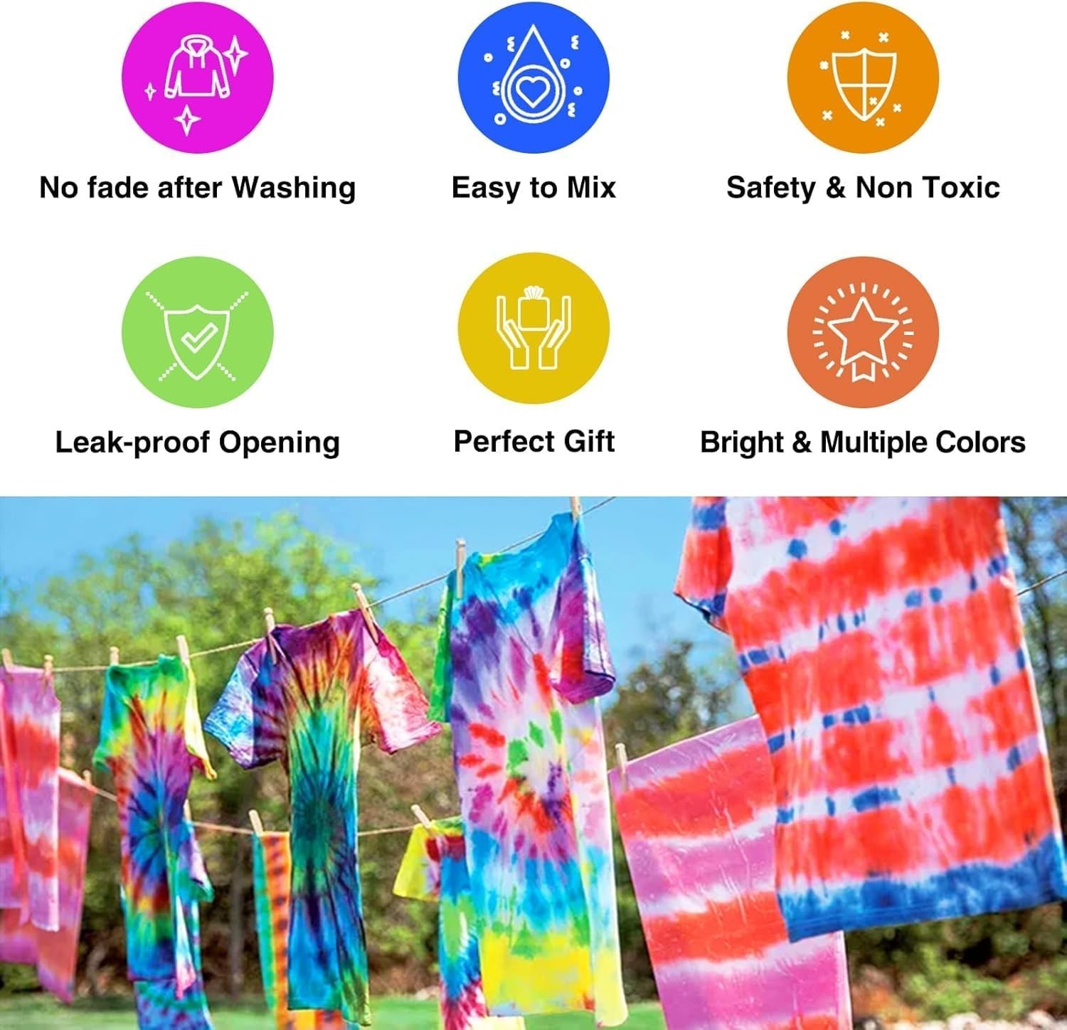 Eco-Friendly Tie Dye Powder 400g – 20 Vibrant Colors, No Soda Ash Needed