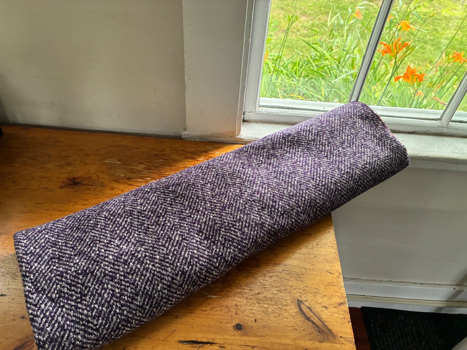 $30- 2Yards + 12 inch, Purple/Black Wool Blend, For Jacket,Skirts, Upholstery