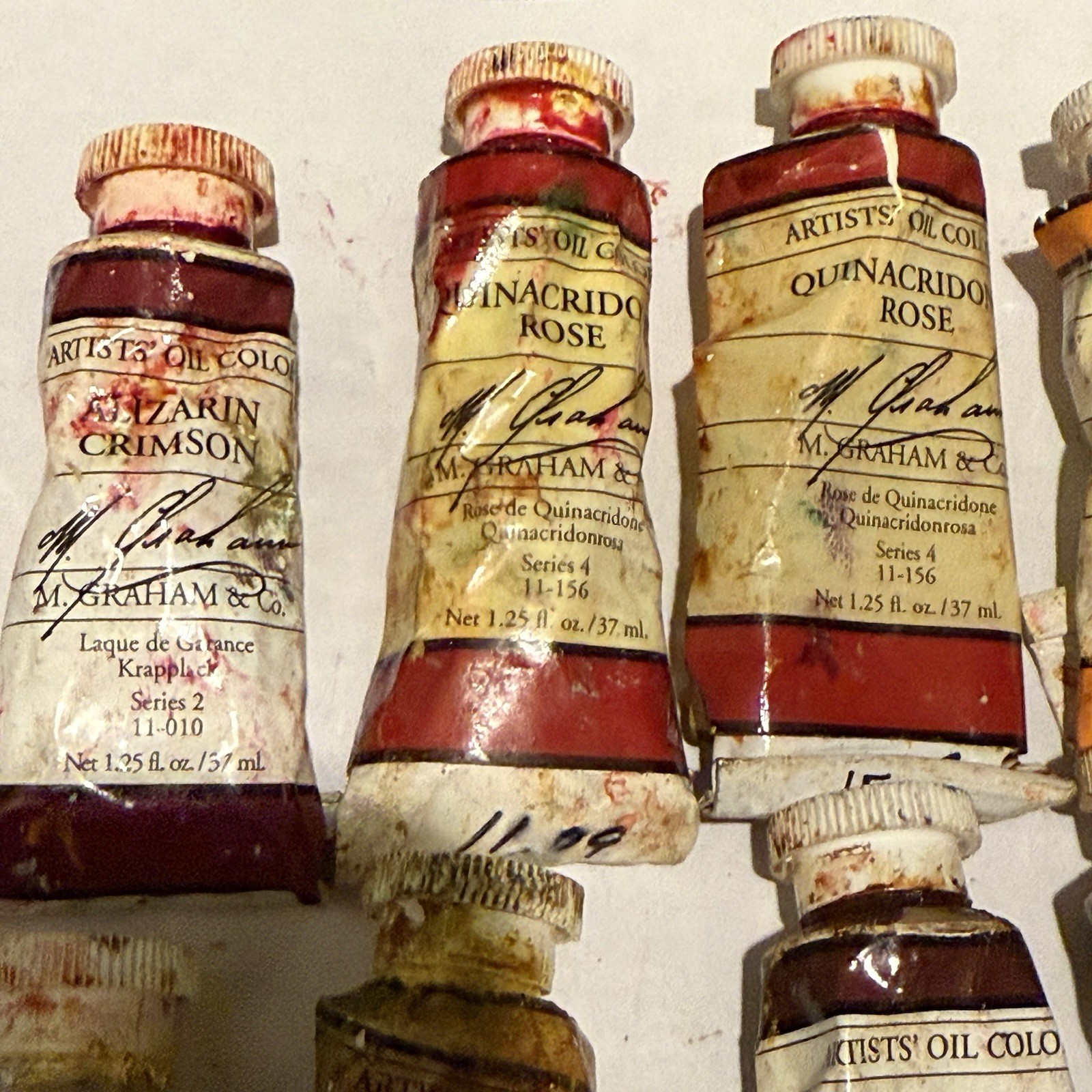 M. Graham Artist VINTAGE Oil Paint Red Cadmium Yellow Blue Viridian Green RARE