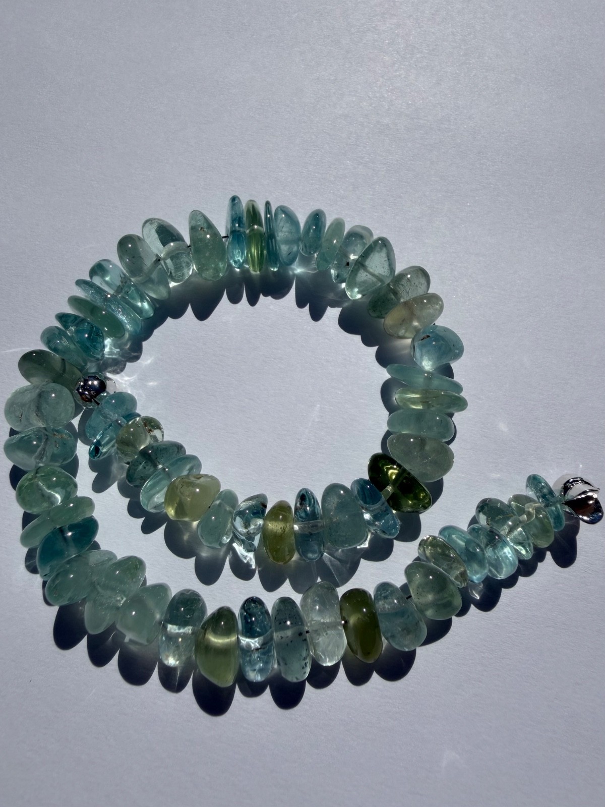 AAA Aquamarine Beads Polished Nugget Slices
