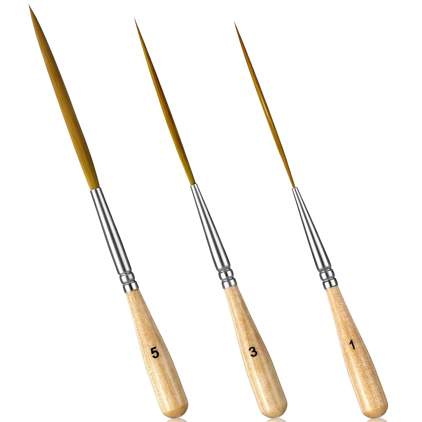 3 Pcs Rigger Liner Brushes Scroll Pinstriping Brush Fine Tip Detail Paint Brush