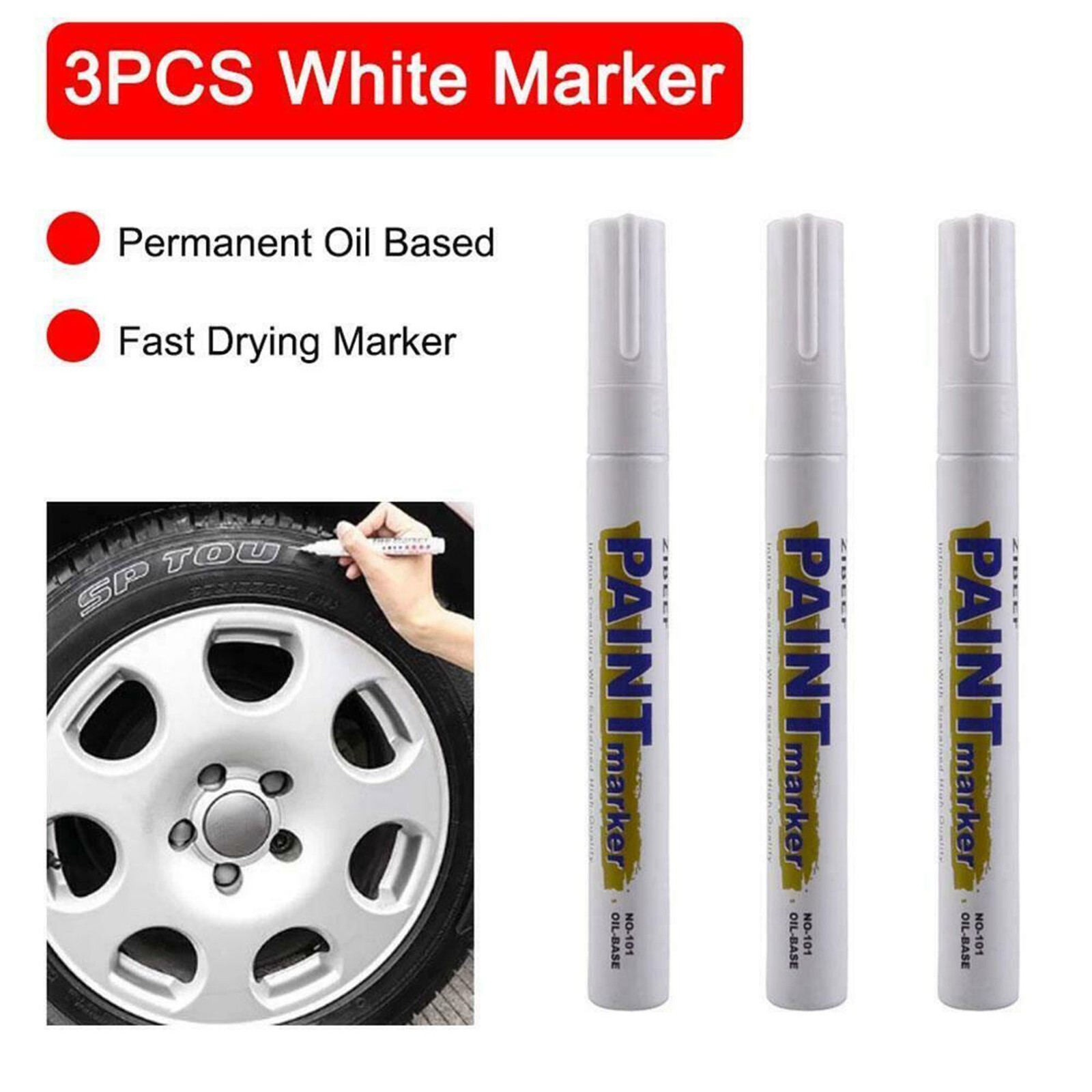 3-12 Paint Pen Marker Waterproof Permanent Car Tire Lettering Rubber
