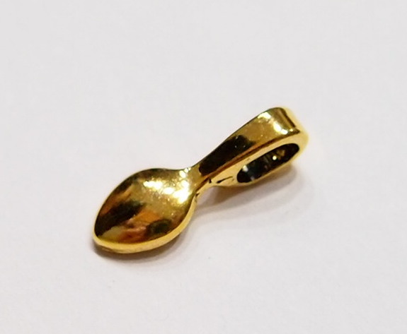 20 Small Antique Gold Oval Glue on Bails, for Pendants, Cameos, Cabochons, Glass