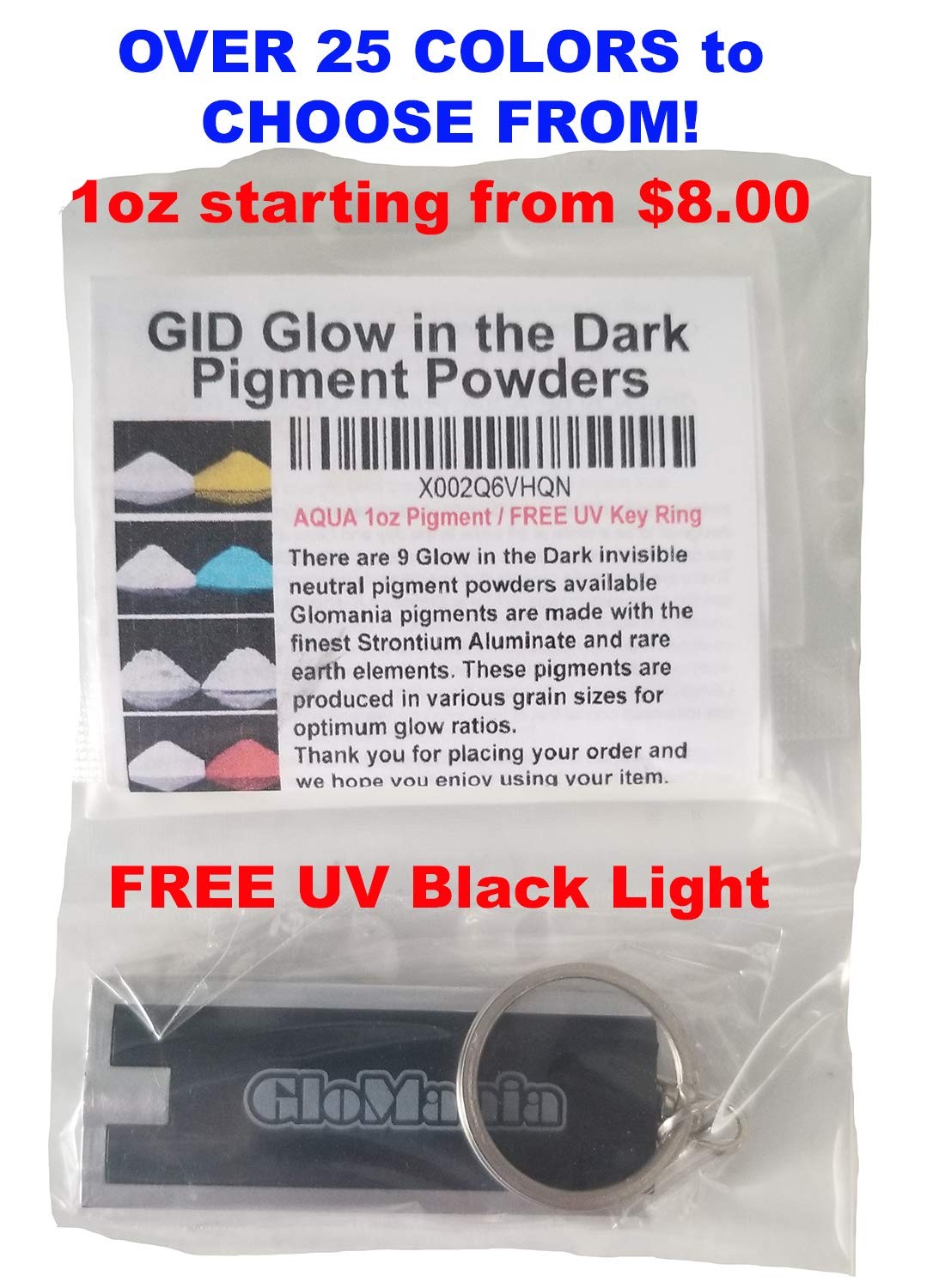 1Oz (30G) WHITE Glow in the Dark Neutral Invisible Strontium Aluminate Glow in t