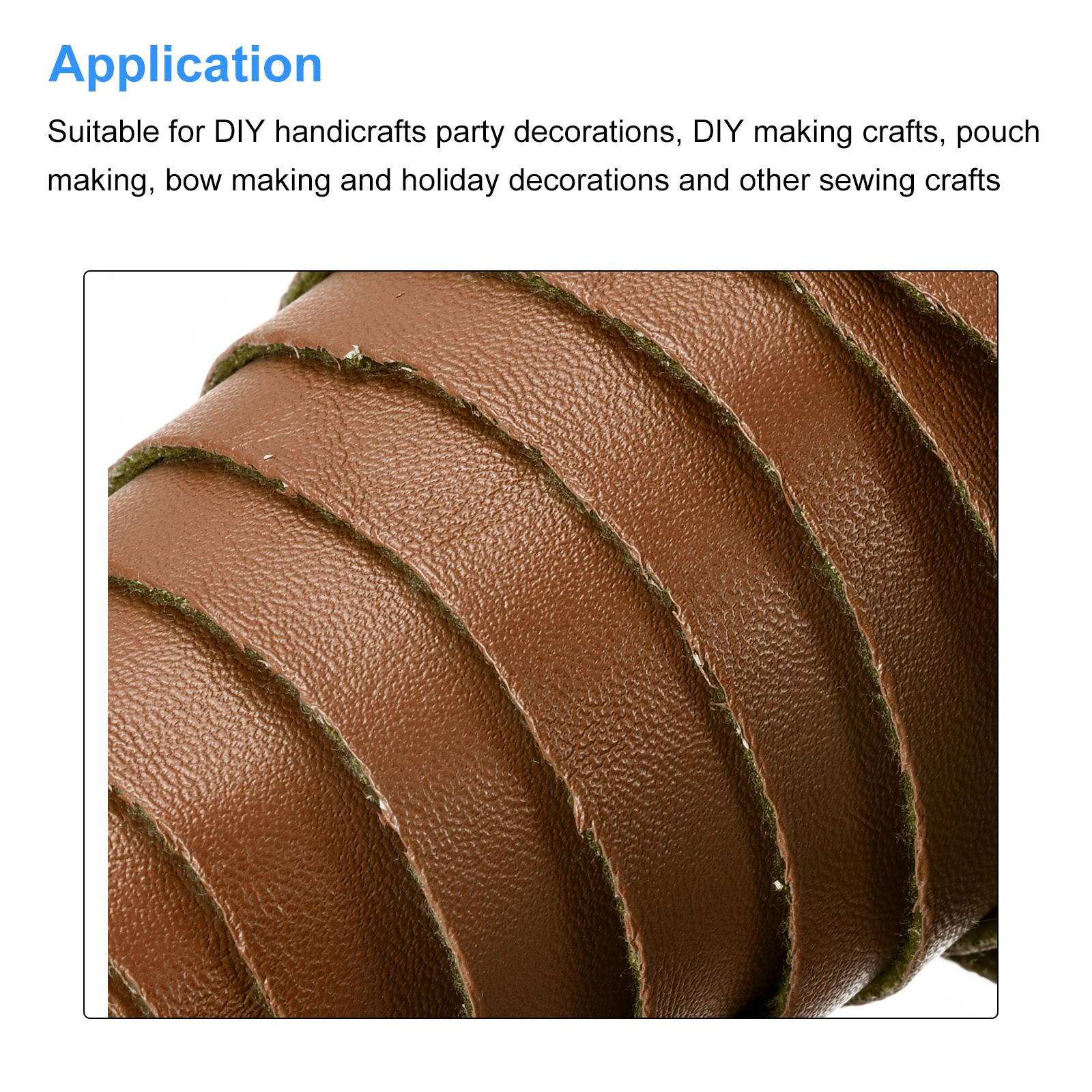Smooth Solid Color Faux Leather Sheets, PU Leather for DIY 10 x 135cm Coffee