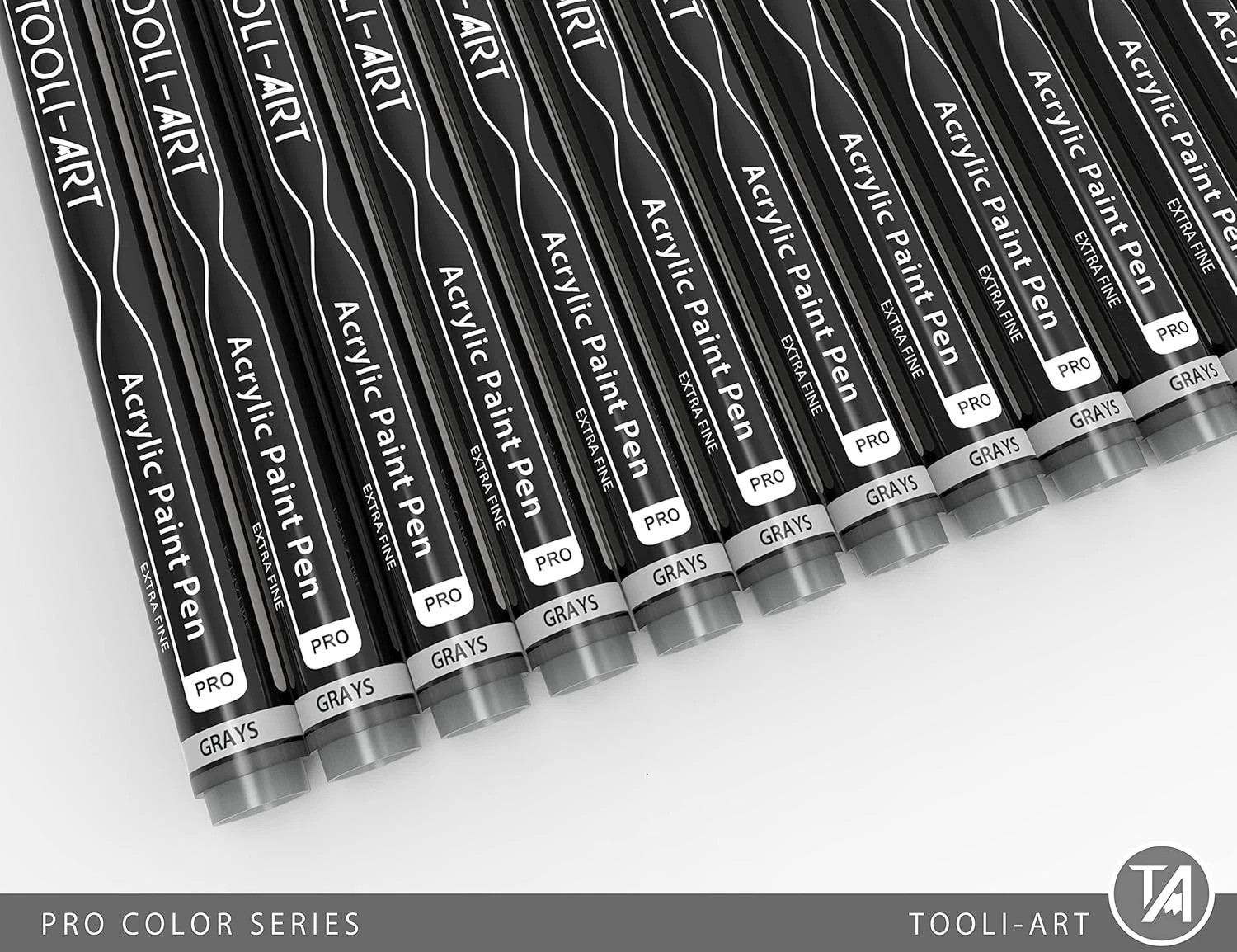 Pro Color Series – 22 Assorted Gray Paint Pens with Non-Toxic Quick Drying Ink
