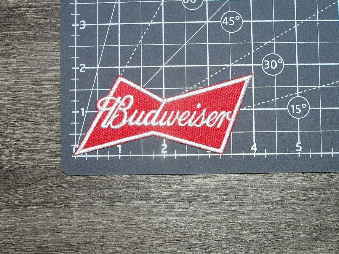 Budweiser Retro Vintage Style Beer Embroidered Iron On Patch 4″ x 1.75″