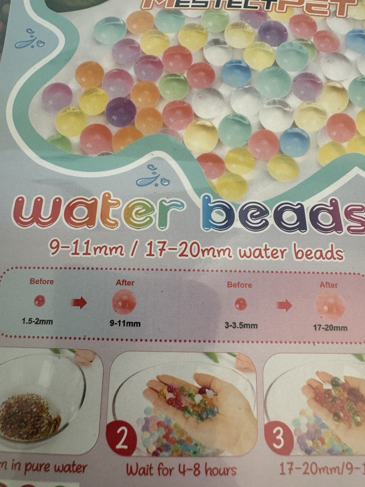 water beads Colored , 2 Sizes (9-11mm, 17-20mm