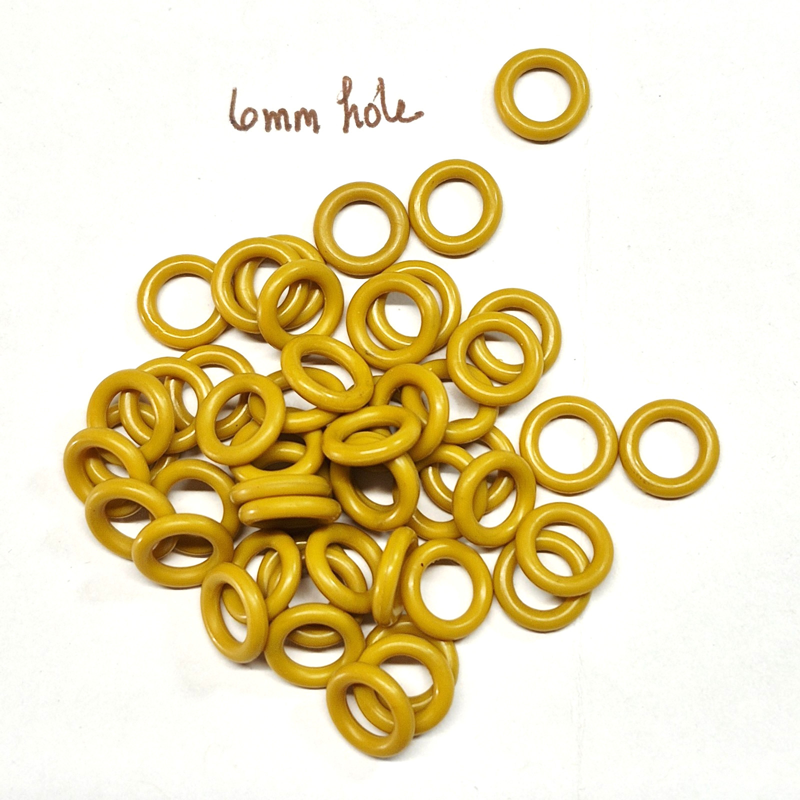 Lot 50 Round 10mm Rubber Ring Spacer Rondelle Disc Beads w/6mm Hole Chainmail