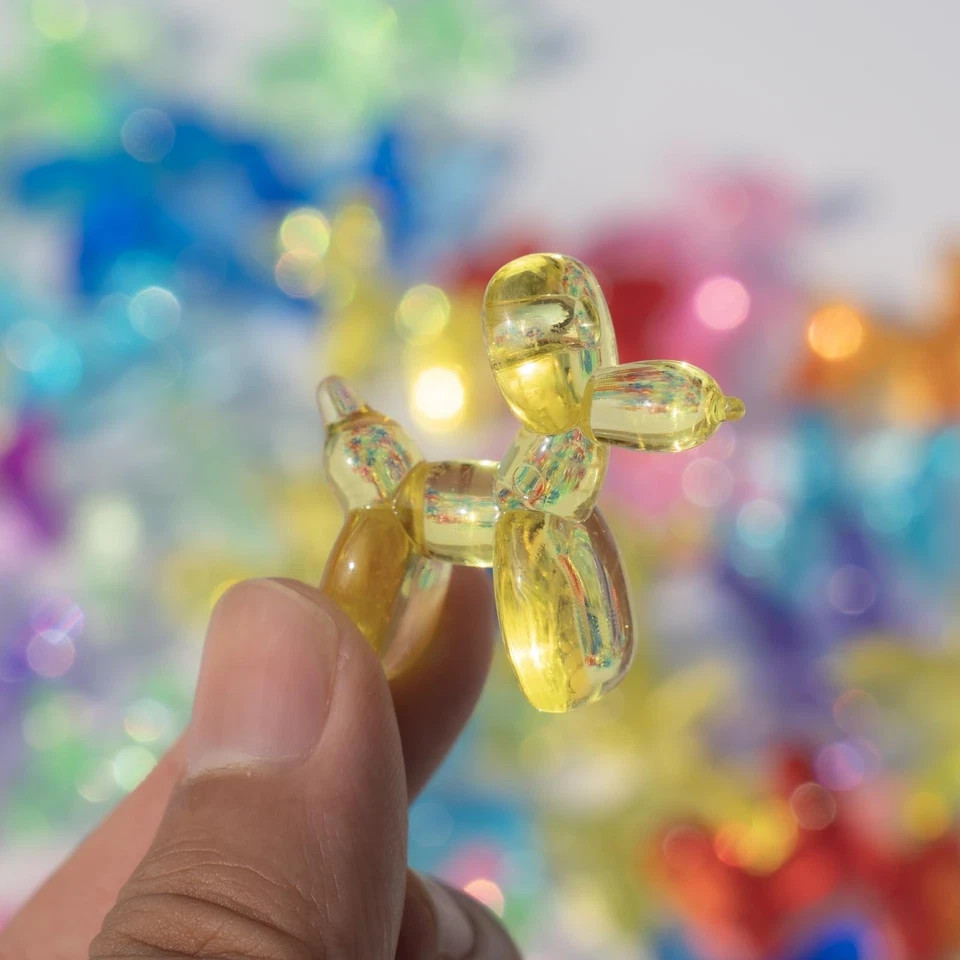 80 PCS Mini Balloon Dog Sculpture Keychain, Nine Colors Randomly Mixed, DIY A…