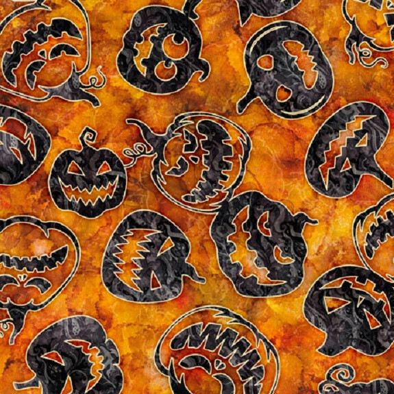 Wicked Halloween cotton Quilt fabric QT 28829-O Tossed Moons on Orange