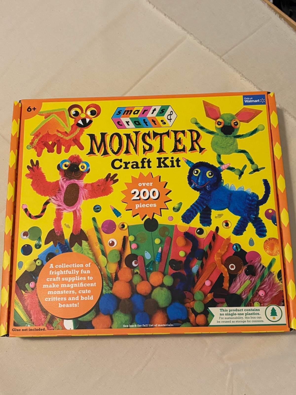 Smarts & Crafts Monster Craft Kit, 200+ Pieces, for Children 6 years and up