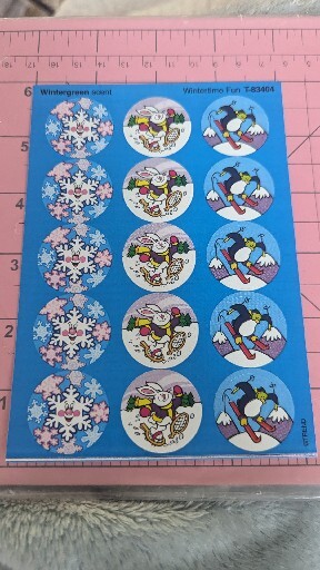 TREND STINKY STICKERS WINTERGREEN SCENT Wintertime Fun 1 Sheet READ