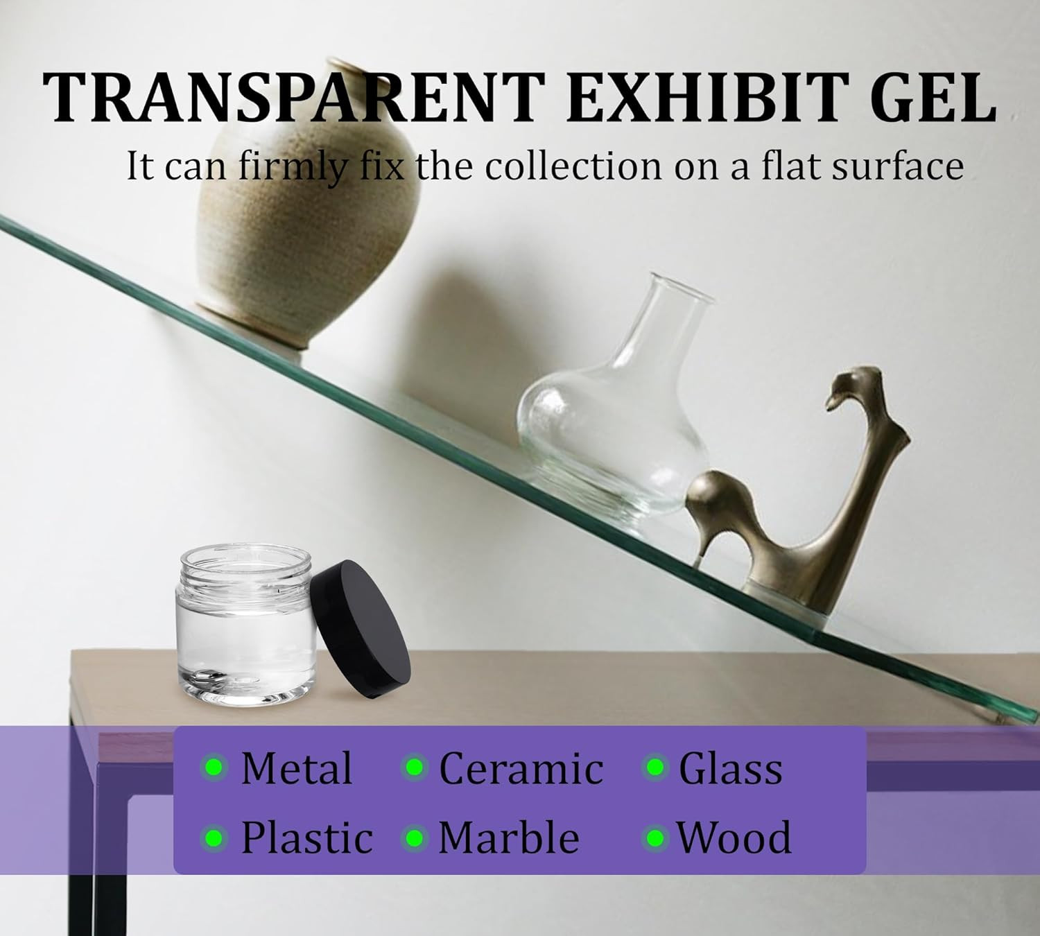 6Oz Exhibit Gel for Museum, Removable Clear Museum Putty for Museum Collections,
