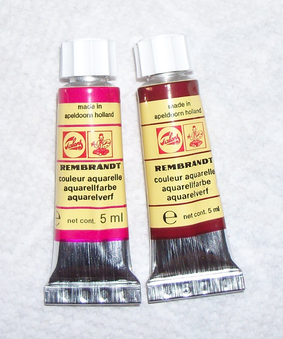Lot E of 2 Rembrandt Watercolor Paints Asst Colors 5ml Tube Pro Quality VTG NOS