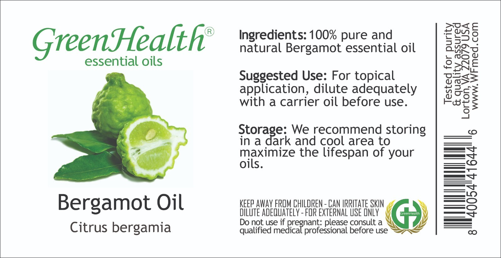 Bergamot Essential Oil 100% Pure 5ml to 1 gallon Free Shipping