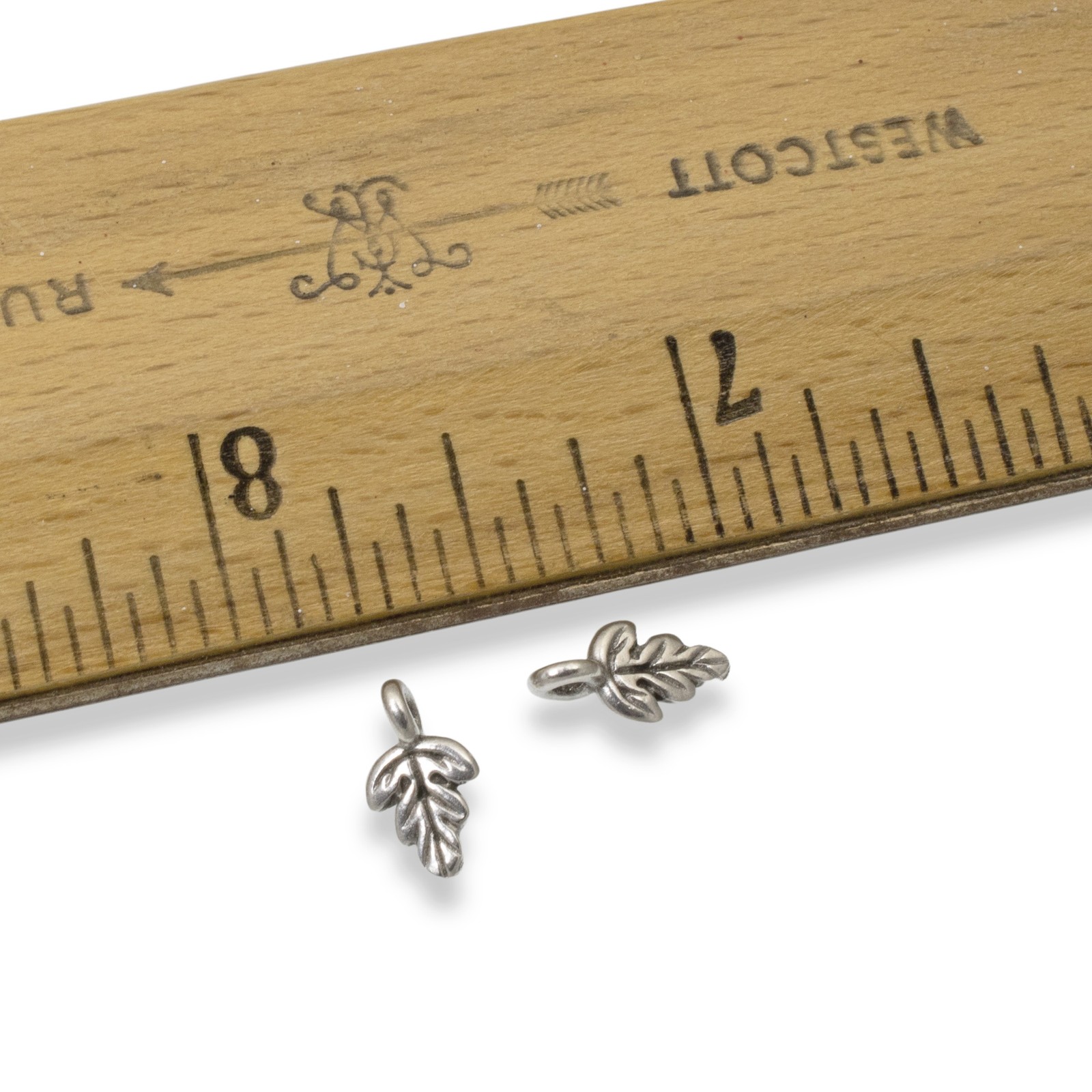 5 Petite Silver Oak Leaf Charms – Detailed Silver-Plated & Large Hole for Cord