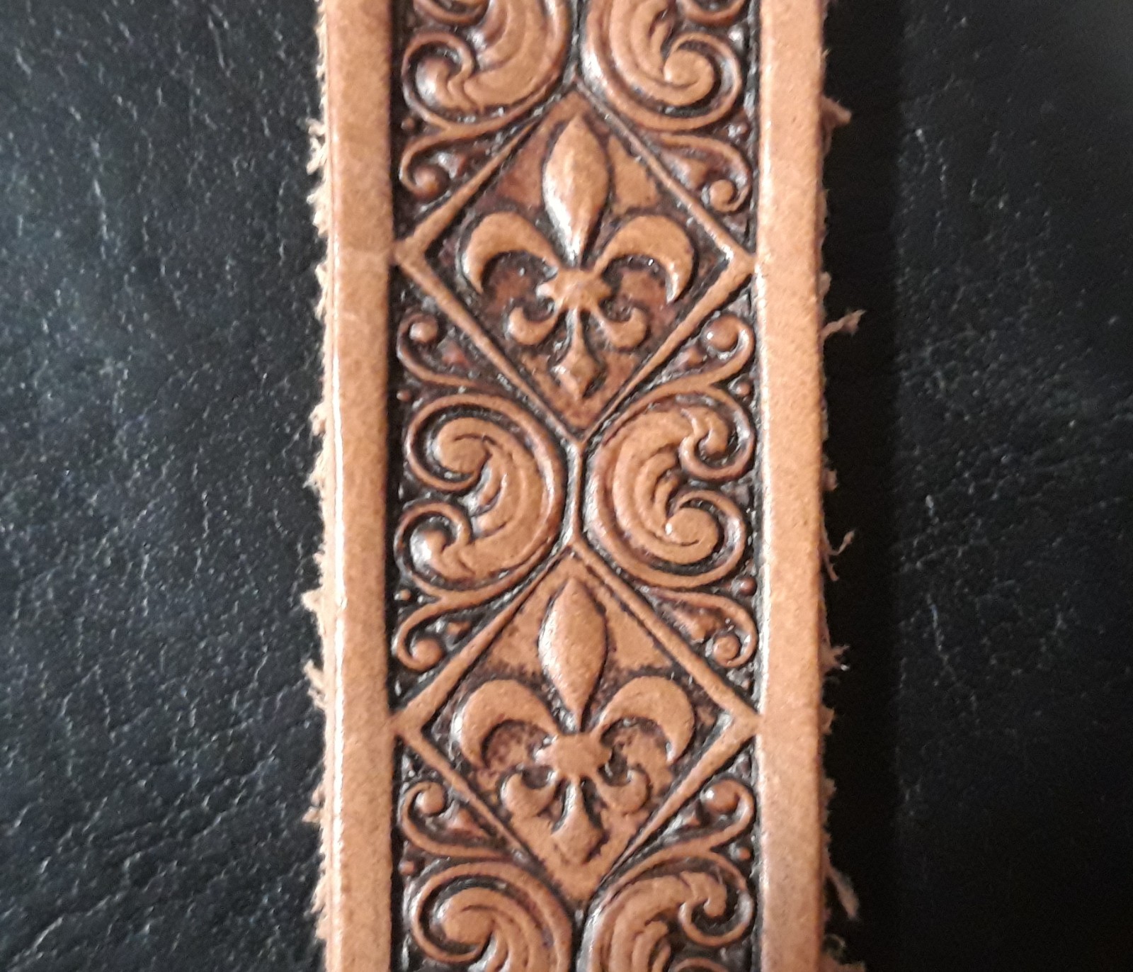 SET of Ornamental rhomboid and Fleur de lis Brass hand made Leather stamps