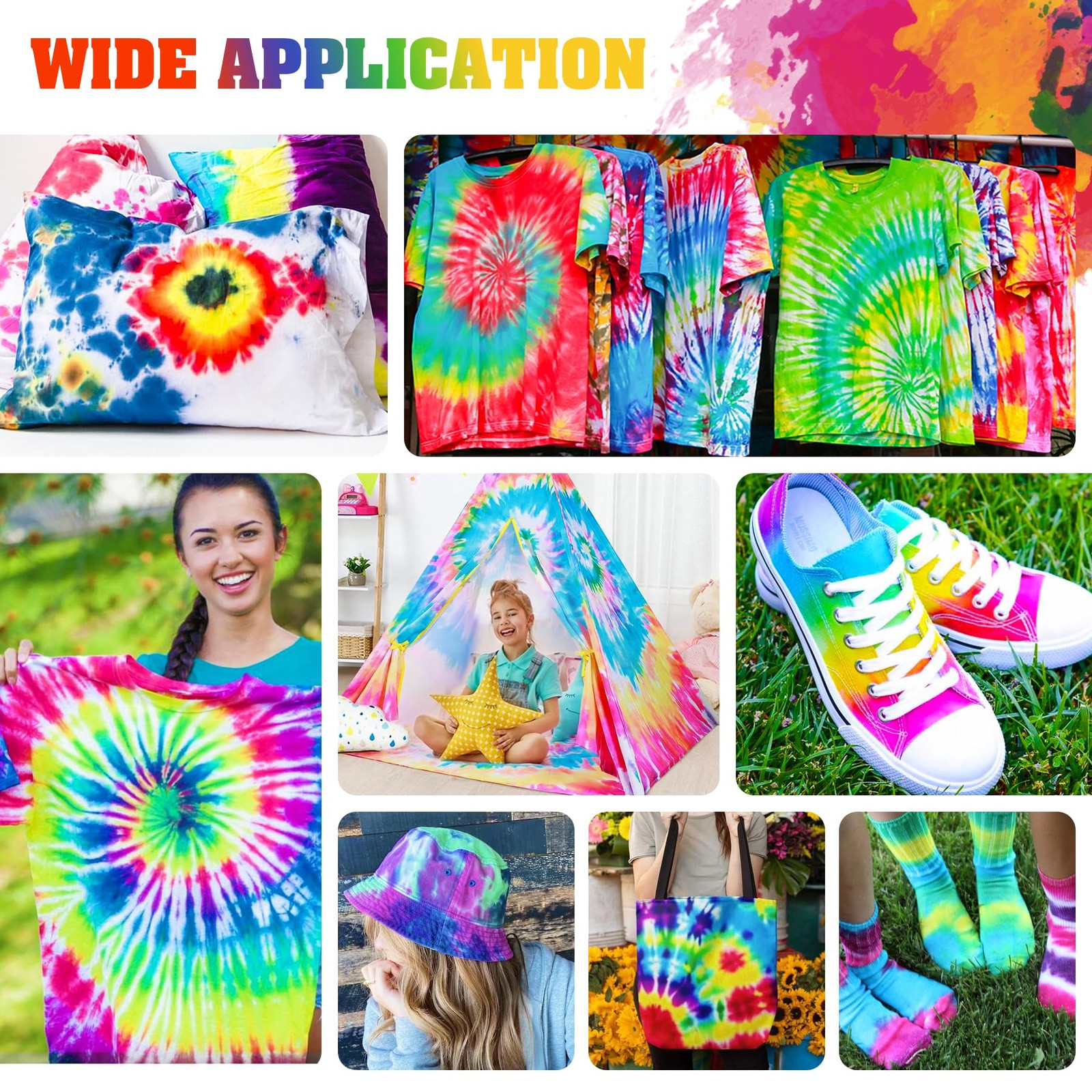 Decorrom Tie Dye Kit – 40 Colors Fabric Tie Dye Kits For Diy Textile Paint Art