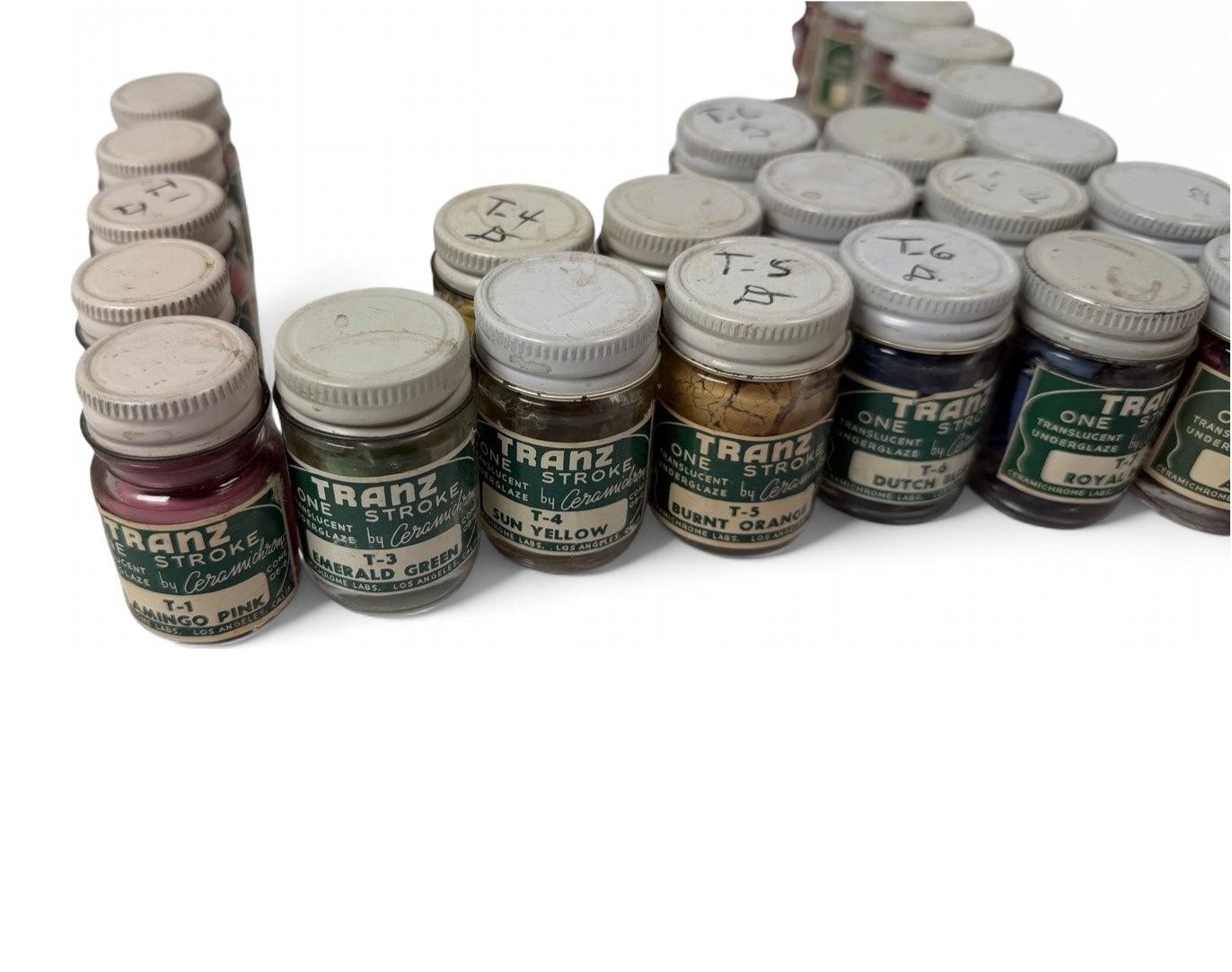 1950s Vintage Ceramichrome TRANZ One Stroke Underglaze Lot 62 Jars China Paint