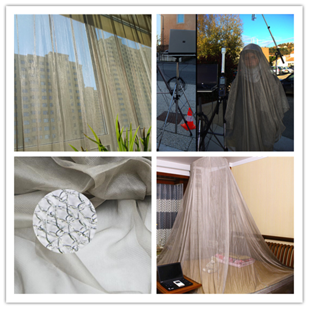 Silver Fiber Fabric Mesh Blocking EMF/RF/Frequency/Microwave for Net Mask Canopy
