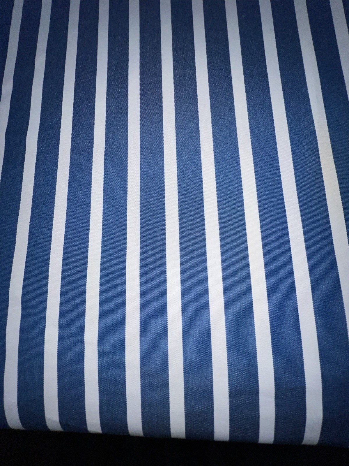 Sunbrella Shore Regatta Indoor/Outdoor Blue White Striped Fabric By the Yard 54″