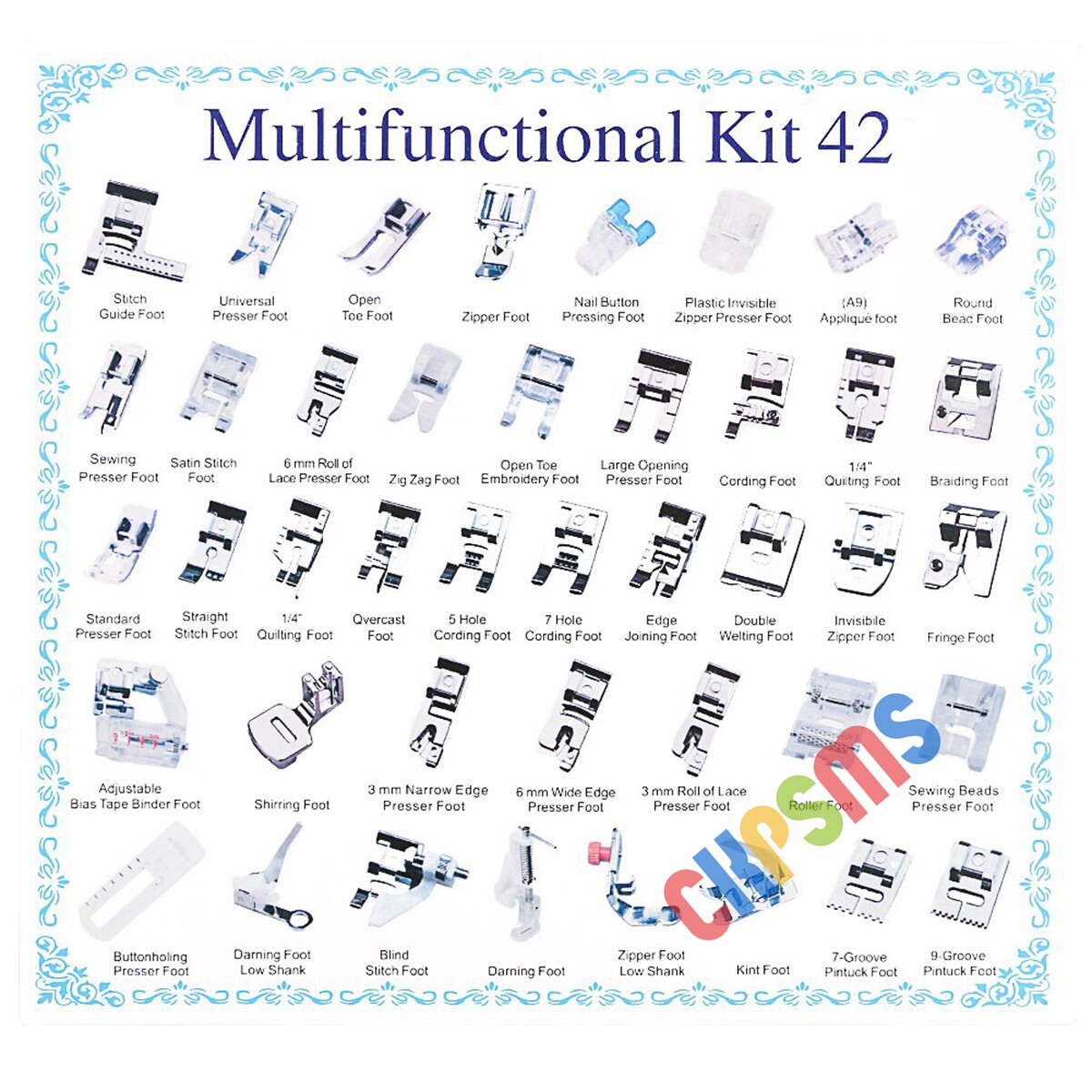 42‑Pcs Low‑Shank Presser Feet Set – Fits Brother, Singer, Janome, Elna, Kenmore