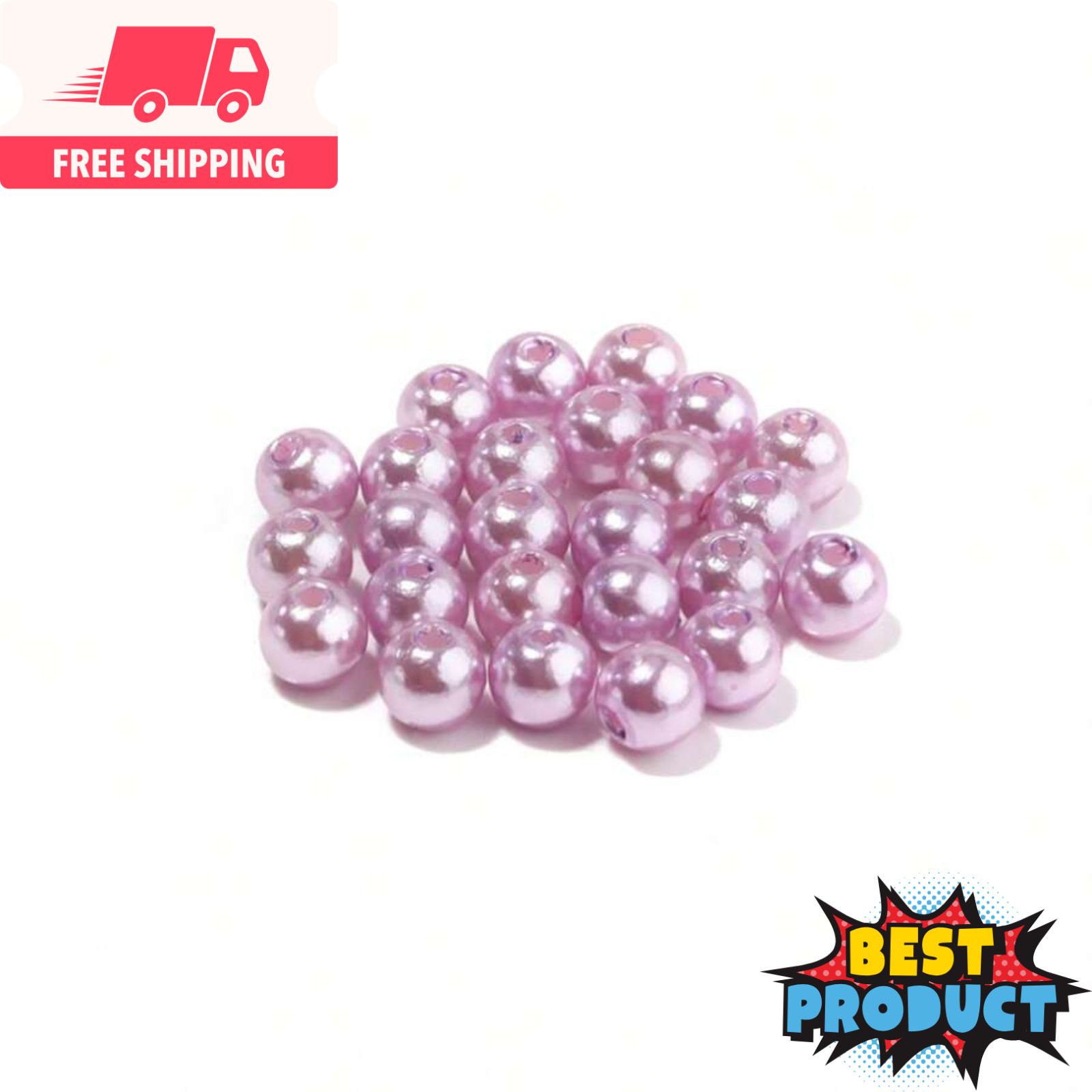 1000x Faux Pearl Beads Colorful Straight Hole 3-10mm Beads for Making Jewellery