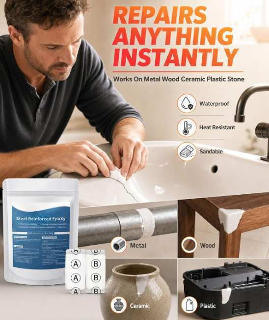 New Strong Clay Iron Adhesive, High-Strength Multi-Purpose Repair Clay 100G
