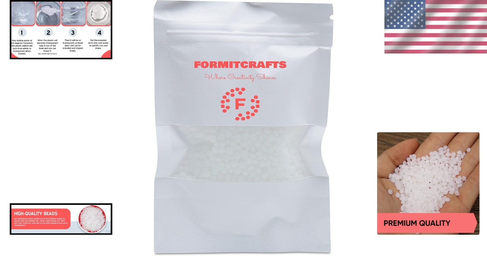 25g Non-Toxic Moldable Pellets for Artists – Thermoplastic Beads for Crafts