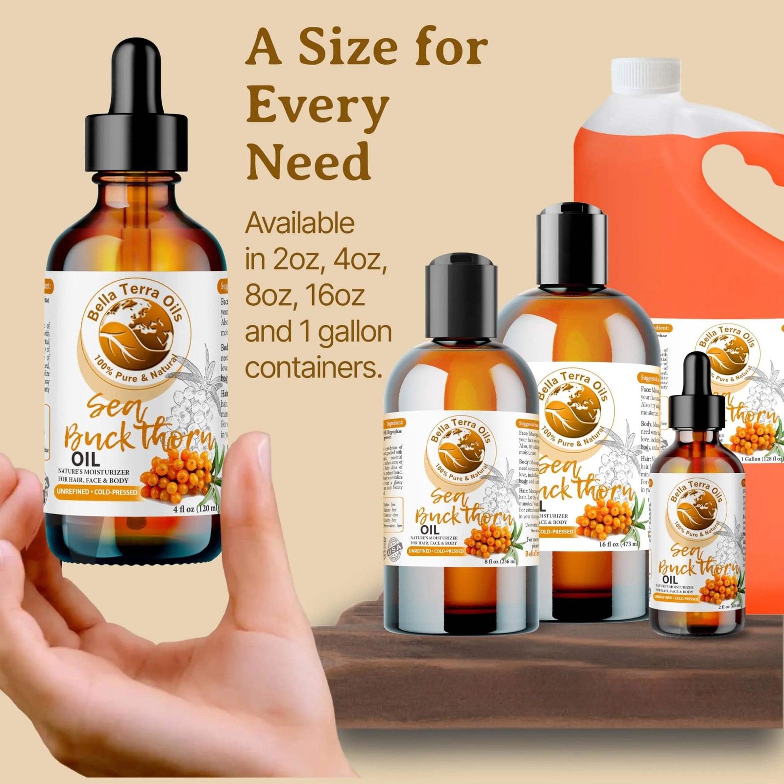 Sea Buckthorn Oil: Cold-Pressed, Nutrient-Rich, Ideal for Holistic Skin Care