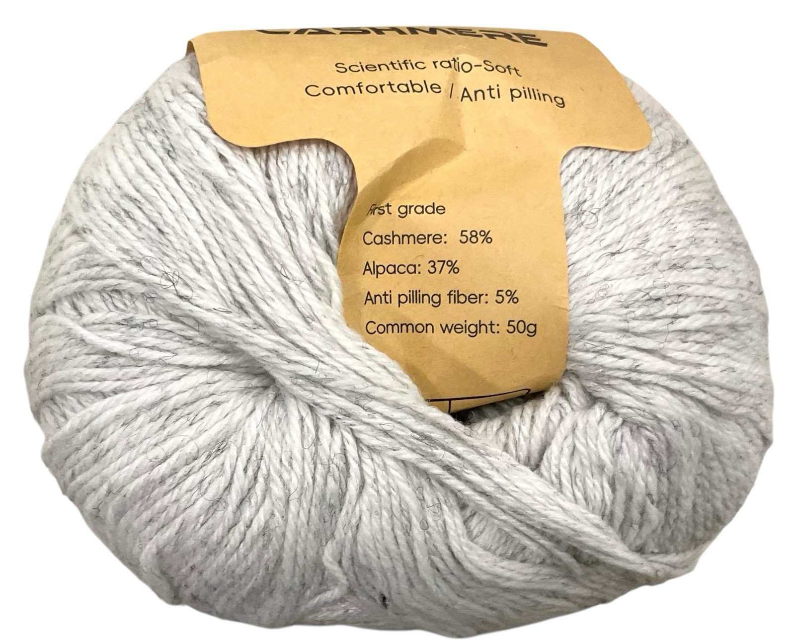 8-Alpaca Cashmere Yarn Balls Light Gray Anti-pilling 1.8 Oz Each