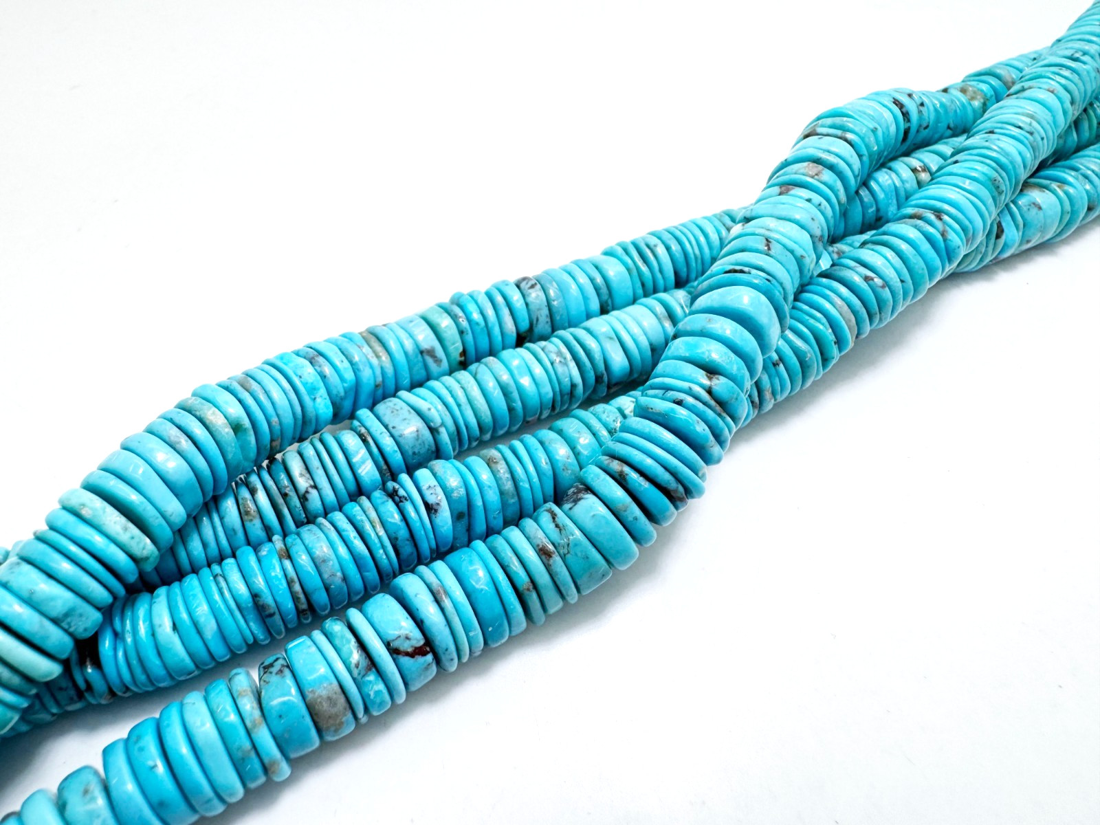 Genuine Natural Blue Arizona Kingman Heishi Disc Round Gemstone Beads PGS157