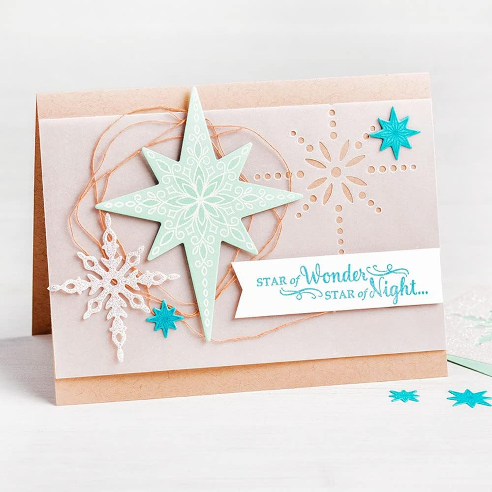 7Pcs Anise Stars Cutting Dies, Stars Die Cuts Metal Embossing Stencils Template