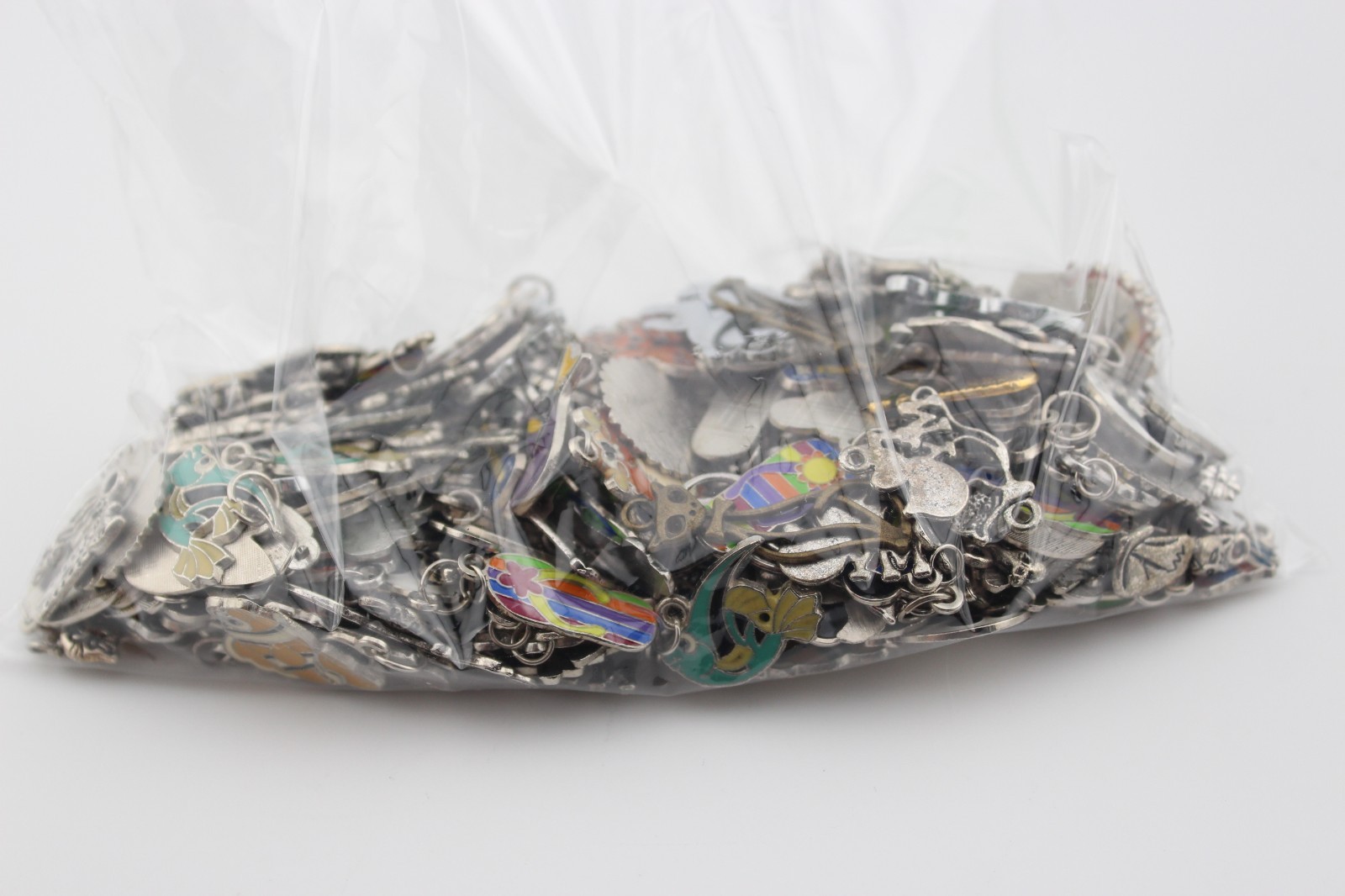 Lot of metal and enamel charms cats dogs instruments fish cars sandals 10.7 oz
