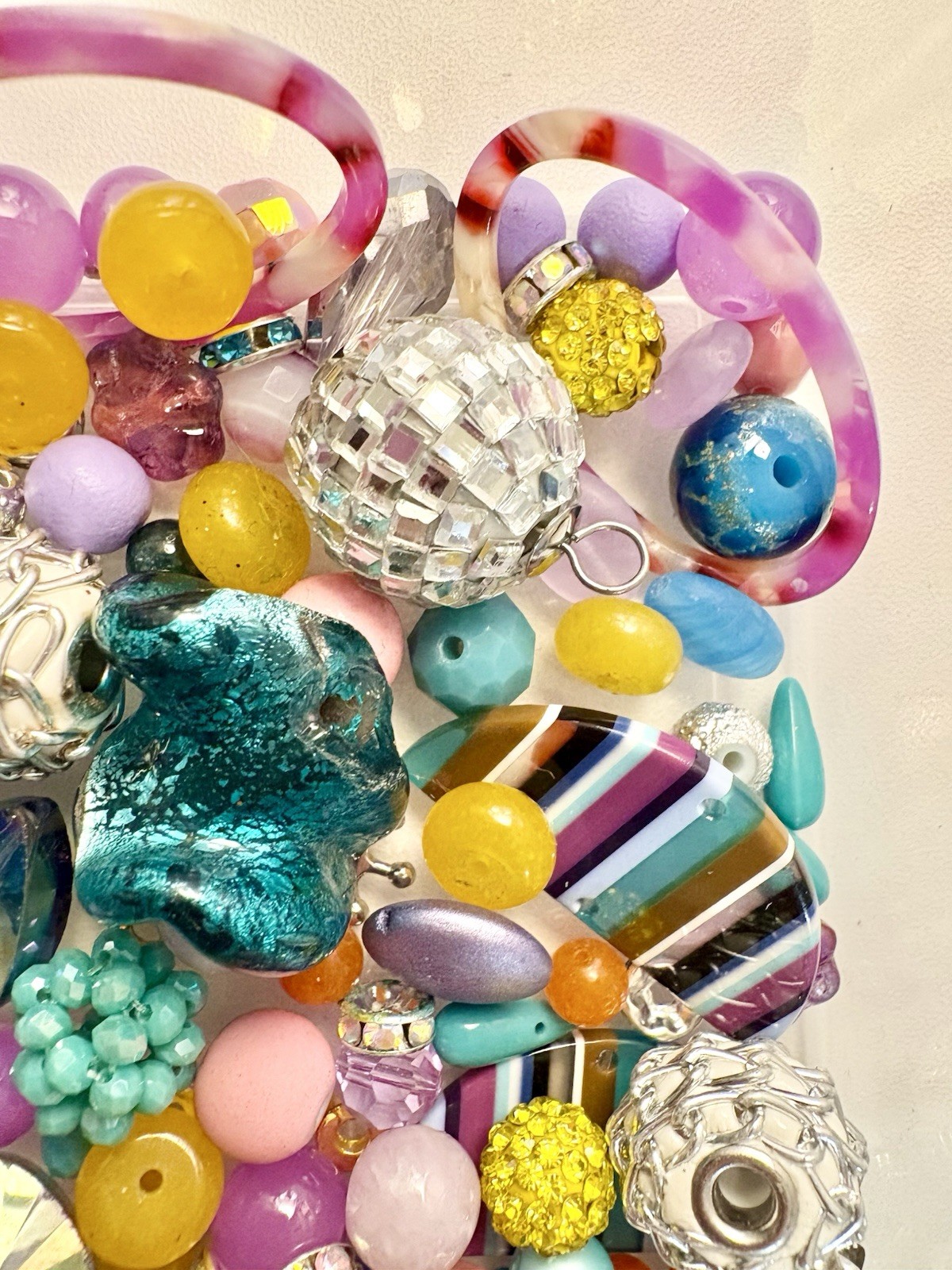 Roller Disco BEAD MIX for Jewelry Making – Glass, Gemstone, Boho, Charms