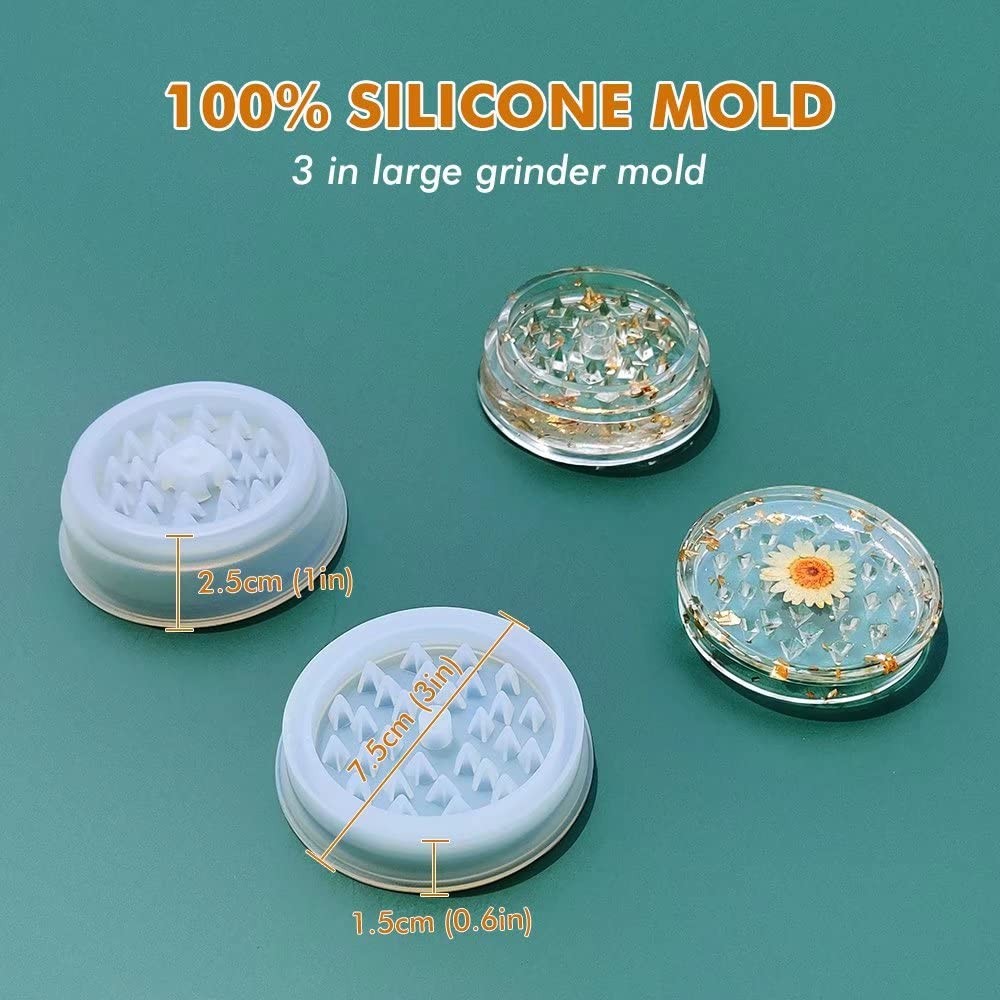 5 PCS Resin Tray Molds 11.7oz & Grinder Mold 2.9oz – DIY Epoxy Kit