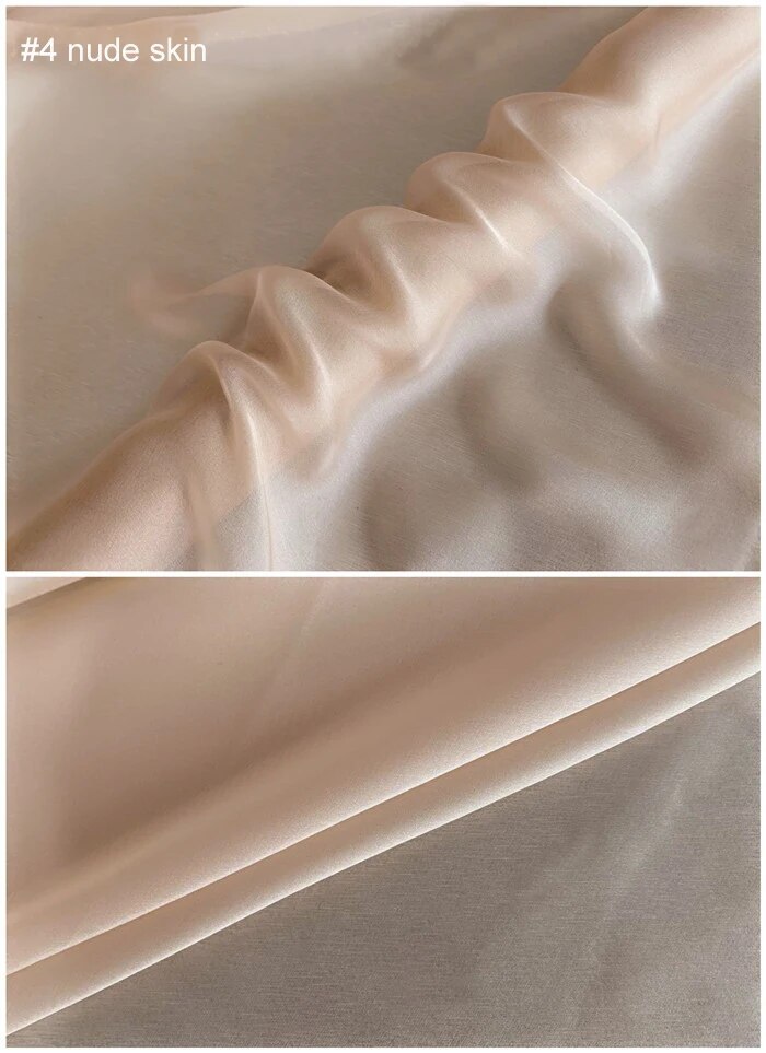 Natural Silk Chiffon 55” By Yard Soft Scarf Lining Mulberry Chiffon Silk Fabric