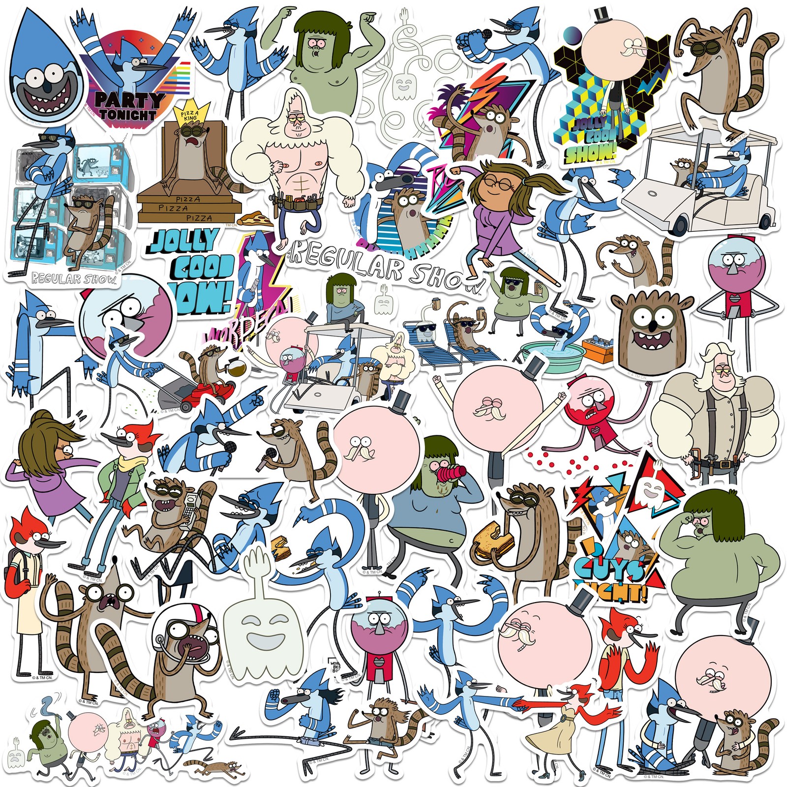 REGULAR SHOW VARIETY DIE CUT VINYL 50 CT STICKER PACK