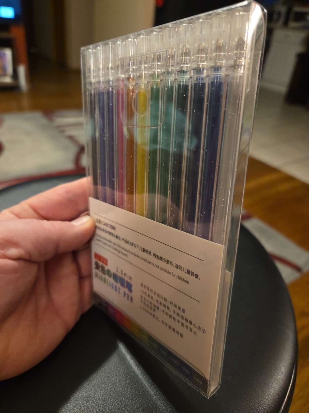 Glitter Gel Highlight Pens 12 Count Multi Color Brand New 1.0mm