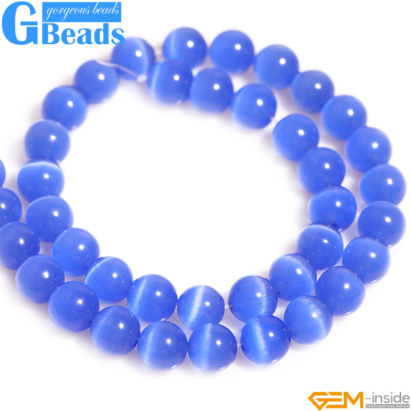 Assorted Colors Lab Created Cat’s Eye Round Beads Free Shipping Strand 14″