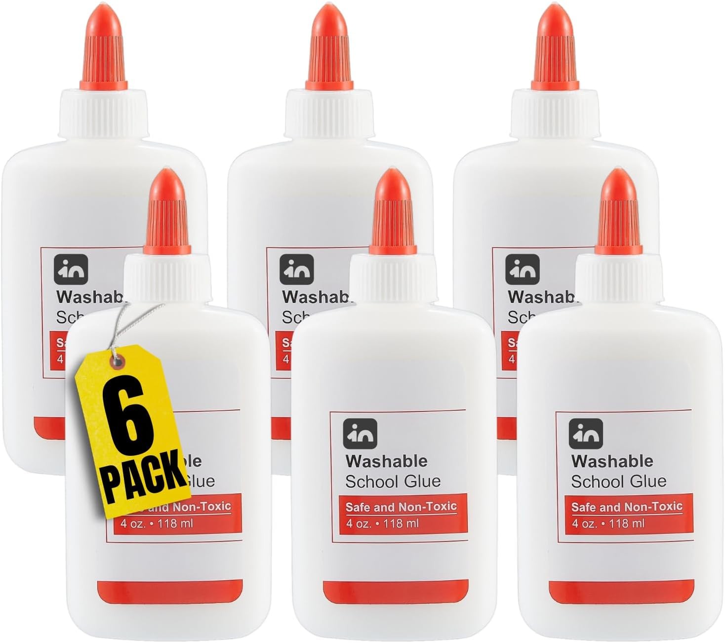 White School Glue Bottle, Washable Liquid School Glue, Non-Toxic, 4 oz./ 118 ml,