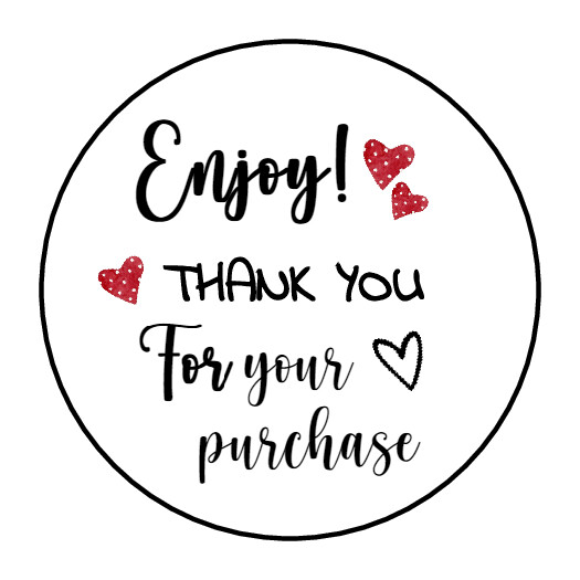 30 1.5″ THANK YOU FOR YOUR PURCHASE LABELS ROUND STICKERS ENVELOPE SEALS