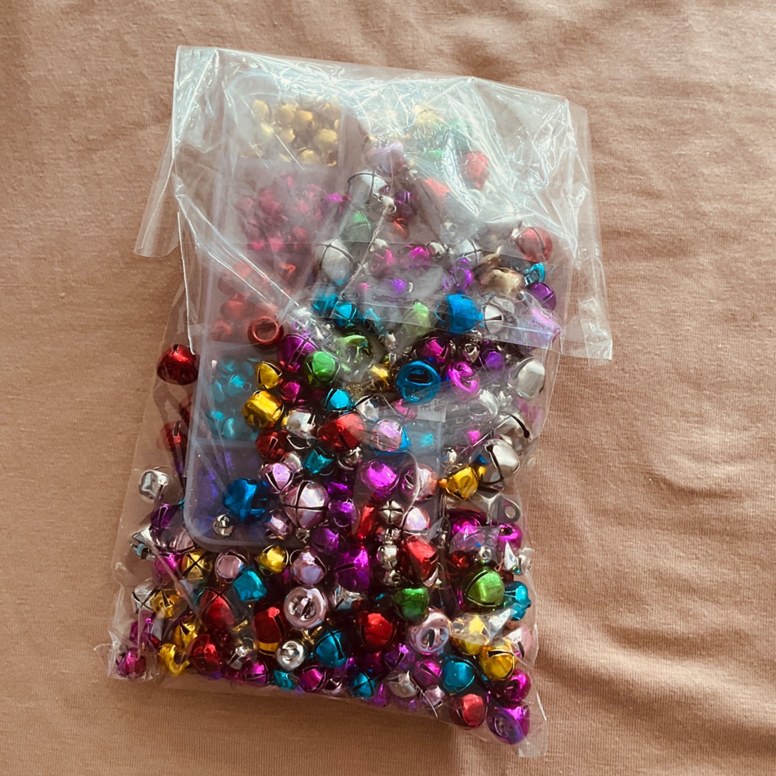Large Lot jingle bells mini pine cones, buttons trees Christmas Craft Supplies