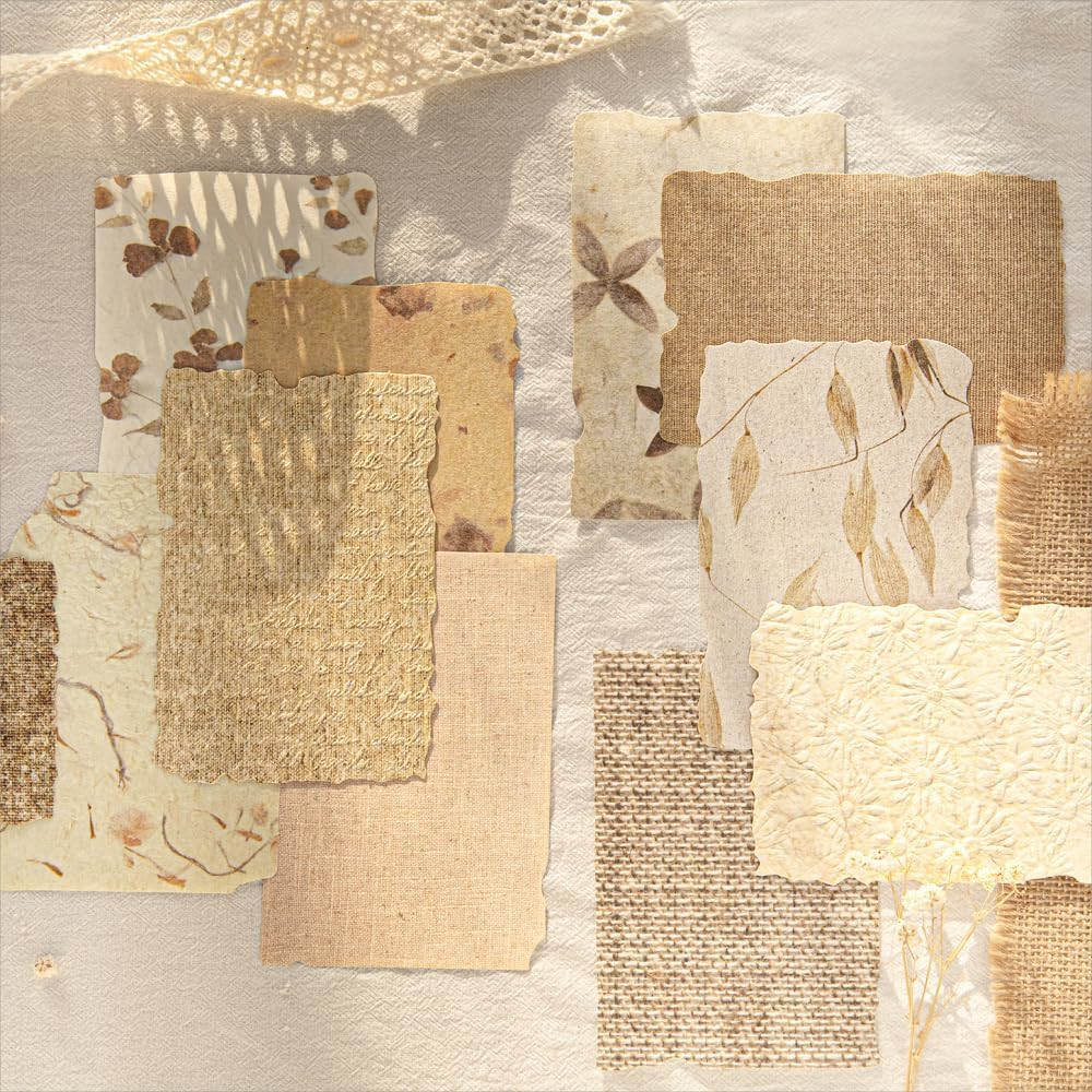 84 Sheets Textured Scrapbook Paper 3D Embossed Deckled Edge Craft Paper Set