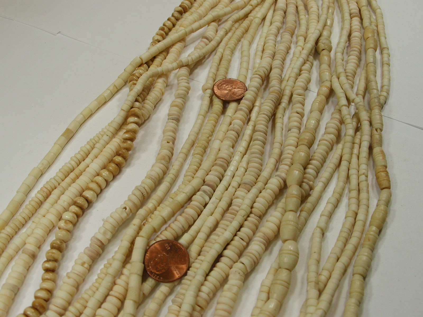 20 Strands (15″) India Handmade Assorted Water Buffalo Bone Beads Lot (QBQ-11) ⭐