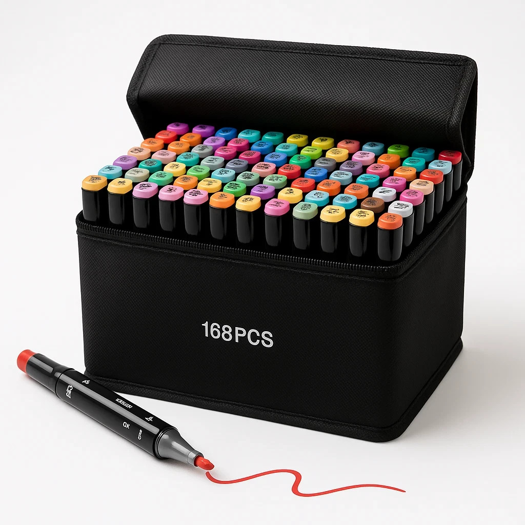168 Colors Art Markers Pens, Dual Tips Alcohol Markers Permanent Sketch Markers