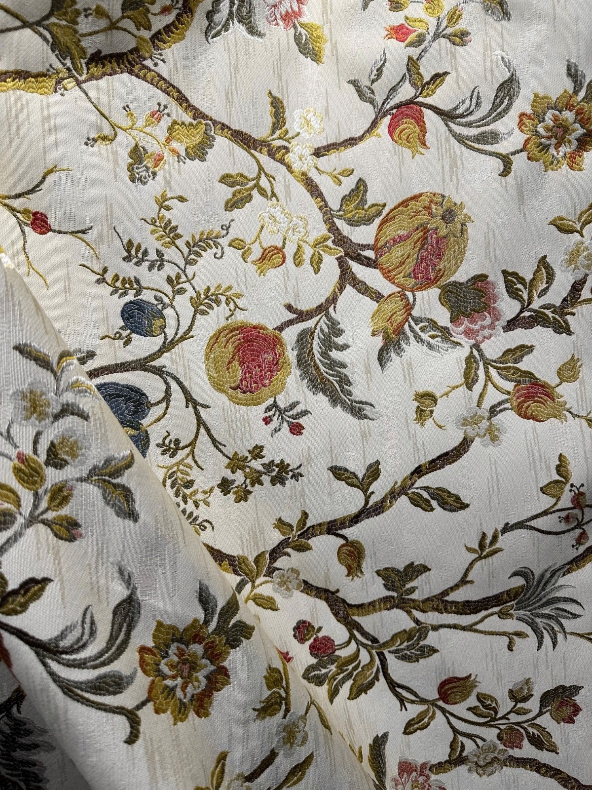 BEIGE Multicolor Floral Upholstery Drapery Brocade Fabric (56 in.) Sold BTY